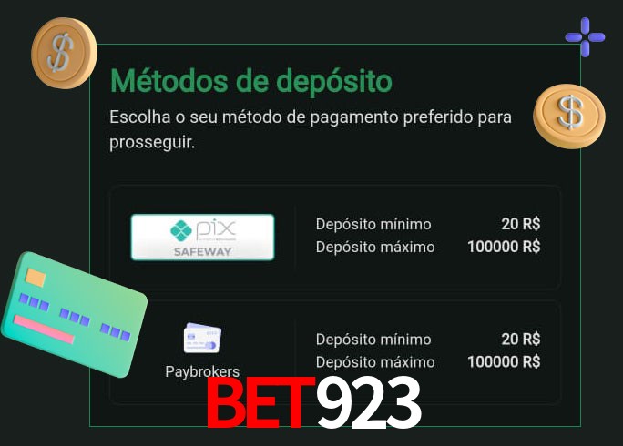 O cassino BET923 oferece uma grande variedade de métodos de pagamento